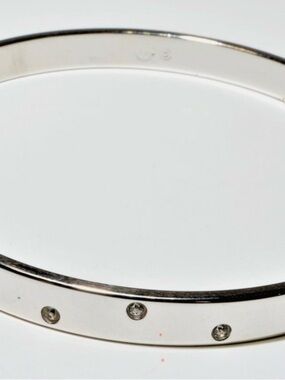 Swarovski Silver Tone Crystal Accent Bangle Bracelet